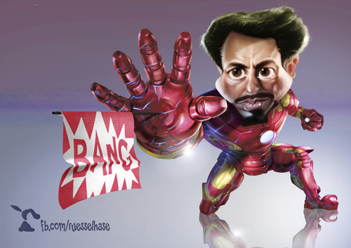 Cartoon: Iron Man BANG (medium) by Rüsselhase tagged iron,man,civil,war,marvel
