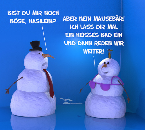 Cartoon: Mausebär (medium) by Rüsselhase tagged schneemann,schneefrau,beziehung,schnee