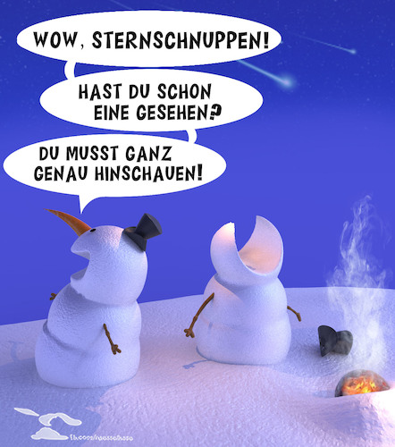 Cartoon: Ups (medium) by Rüsselhase tagged snowmen,komet