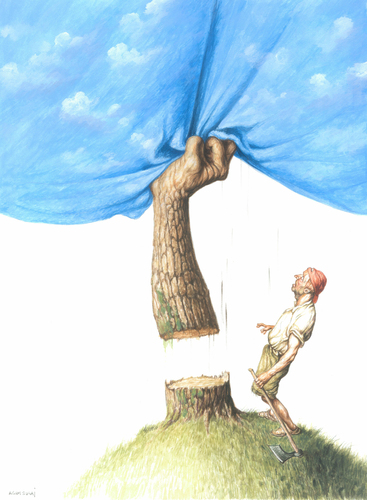 Cartoon: Man and Nature (medium) by Agim Sulaj tagged man,nature