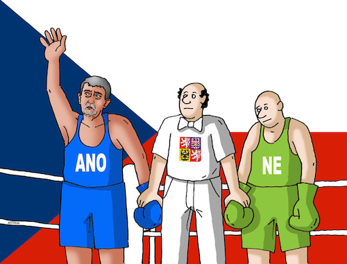 Cartoon: anone17b (medium) by Lubomir Kotrha tagged czech,parliamentary,elections,2017,andrej,babis,ano,eu