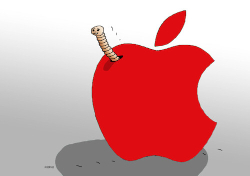 Cartoon: applecerv (medium) by Lubomir Kotrha tagged iphone,apple,smartphone,mobile,internet,iphone,apple,smartphone,mobile,internet