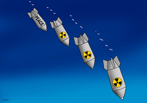 Cartoon: atompeace (medium) by Lubomir Kotrha tagged peace,war,peace,war