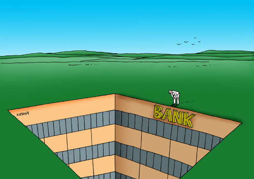 Cartoon: bankdol (medium) by Lubomir Kotrha tagged humor