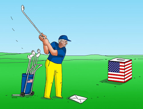 Cartoon: bidengolf22 (medium) by Lubomir Kotrha tagged usa,wahlen,biden,trump,senators,guverners,usa,wahlen,biden,trump,senators,guverners