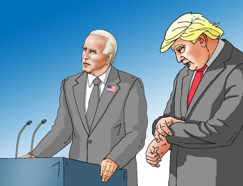 Cartoon: bidentime (medium) by Lubomir Kotrha tagged usa,trump,biden,elections,usa,trump,biden,elections