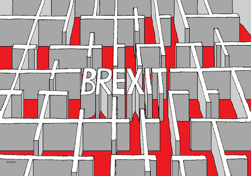 Cartoon: brexbludisko (medium) by Lubomir Kotrha tagged brexit,no,teresa,may,eu