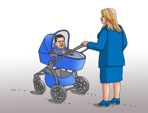 Cartoon: caputsef (medium) by Lubomir Kotrha tagged zuzana,caputova,new,slovak,president