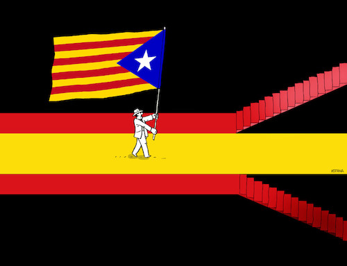 Cartoon: catalancesta (medium) by Lubomir Kotrha tagged catalonia,independence,spain,europa,barcelona,madrid
