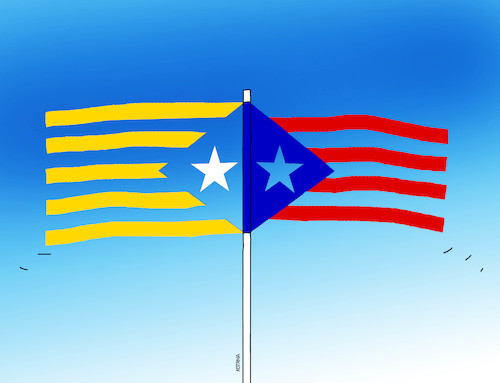 Cartoon: catalonia (medium) by Lubomir Kotrha tagged independence,referendum,catalonia,spain,europe,euro,peace