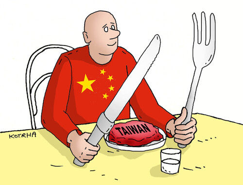 Cartoon: chinaham (medium) by Lubomir Kotrha tagged china,taiwan,elections,china,taiwan,elections