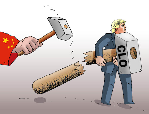 Cartoon: chinakladivo (medium) by Lubomir Kotrha tagged usa,china,tariffs,usa,china,tariffs