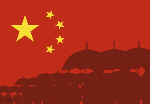 Cartoon: chinashadows (medium) by Lubomir Kotrha tagged hong,kong,china,world,protests,democracy