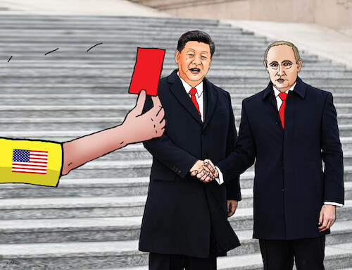 Cartoon: chinrusred (medium) by Lubomir Kotrha tagged china,russia,usa,china,russia,usa