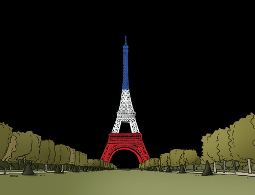 Cartoon: ciernava (medium) by Lubomir Kotrha tagged is,terror,paris,france,world,war