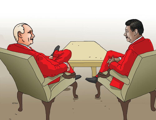 Cartoon: cinarusred (medium) by Lubomir Kotrha tagged russia,china,russia,china