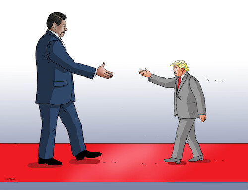 Cartoon: cinatrump26 (medium) by Lubomir Kotrha tagged china,usa,trump,china,usa,trump