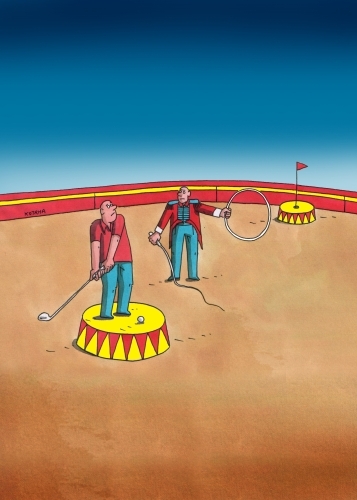 Cartoon: cirkusgolf (medium) by Lubomir Kotrha tagged humor