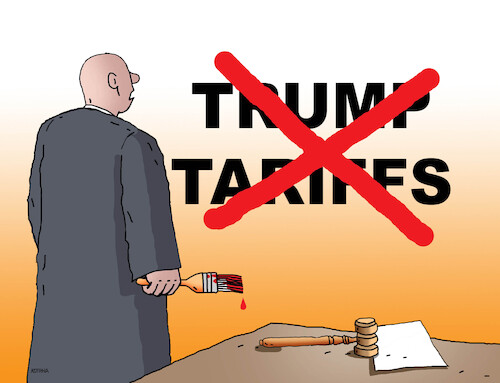 Cartoon: closkrt2 (medium) by Lubomir Kotrha tagged trump,tariffs,taco,trump,tariffs,taco