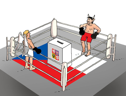 Cartoon: czvolby1 (medium) by Lubomir Kotrha tagged czech,parliamentary,elections,2017,andrej,babis,ano,eu