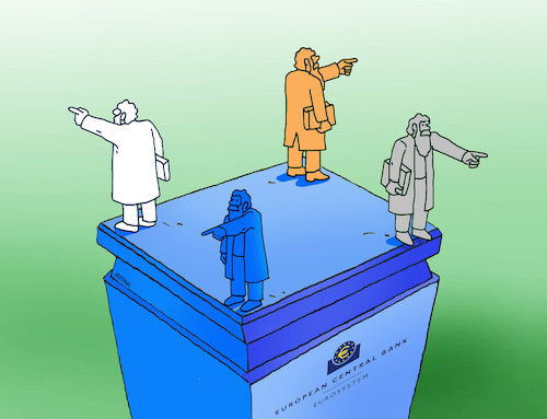 Cartoon: ecbsmery19 (medium) by Lubomir Kotrha tagged ecb,euro,eu,fed,dollar