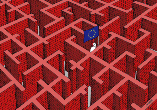 Cartoon: eublud (medium) by Lubomir Kotrha tagged eu,union,crisis