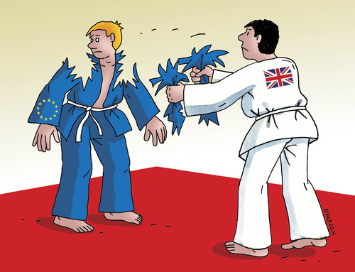 Cartoon: eukarate (medium) by Lubomir Kotrha tagged eu,summit,brexit,europa,cameron,referendum