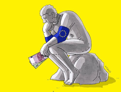 Cartoon: eurodum25 (medium) by Lubomir Kotrha tagged money,dollar,euro,libra,frank,money,dollar,euro,libra,frank