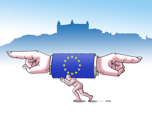 Cartoon: eusmerovanie (medium) by Lubomir Kotrha tagged slovakia,bratislava,summit,eu