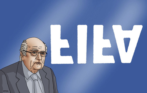 Cartoon: fifasepp (medium) by Lubomir Kotrha tagged fifa,corruption,world,football,blatter