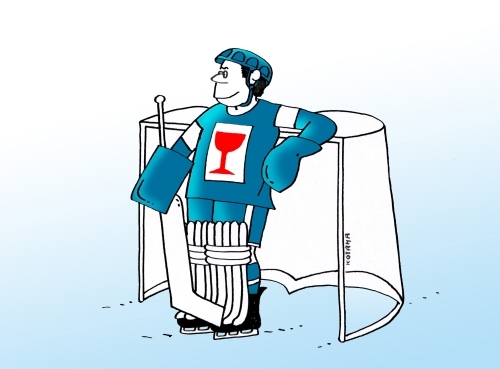 Cartoon: fragile (medium) by Lubomir Kotrha tagged ice,hockey