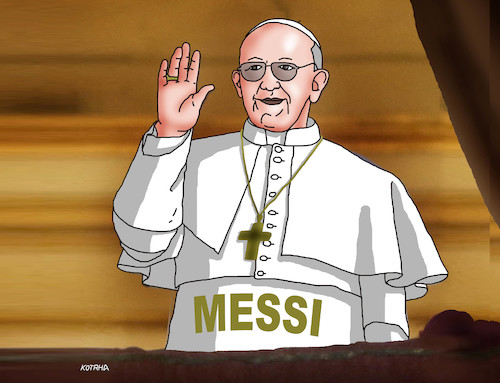 Cartoon: francismessi21 (medium) by Lubomir Kotrha tagged lionel,messi,france,barcelona,psg,paris,football,lionel,messi,france,barcelona,psg,paris,football