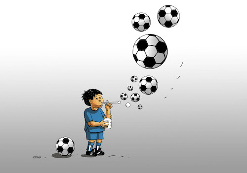 Cartoon: futbubli (medium) by Lubomir Kotrha tagged sport,soccer,bubbles,little,player,sport,soccer,bubbles,little,player