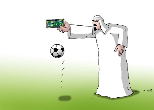 Cartoon: futmoney20 (medium) by Lubomir Kotrha tagged qatar,football,championships,qatar,football,championships