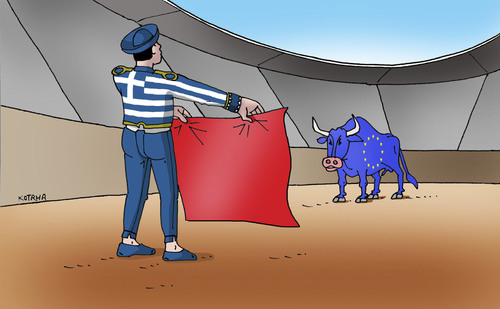 Cartoon: greektoro (medium) by Lubomir Kotrha tagged greek,election,eu,tsipras,europe,world