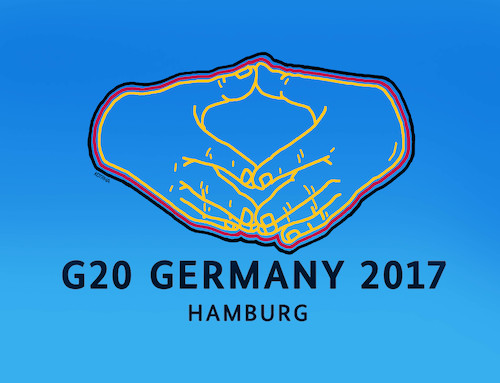 Cartoon: hamburg2017a (medium) by Lubomir Kotrha tagged summit,g20,hamburg,germany,2017