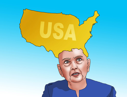 Cartoon: hillaryusa (medium) by Lubomir Kotrha tagged hillary,clinton,donald,trump,usa,elections