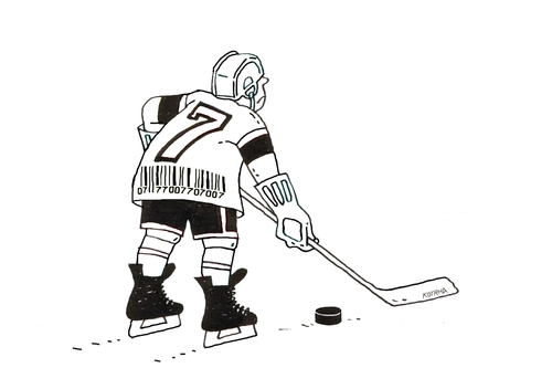 Cartoon: hokean-cb (medium) by Lubomir Kotrha tagged hokej,hockey,world,cup