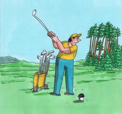 Cartoon: hribgolf (medium) by Lubomir Kotrha tagged humor