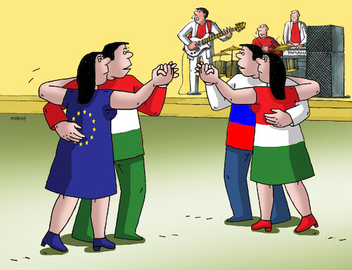 Cartoon: huntance (medium) by Lubomir Kotrha tagged hungary,elections,orban,magyar,fidesz,tisza,hungary,elections,orban,magyar,fidesz,tisza