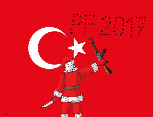 Cartoon: istanbulsanta (medium) by Lubomir Kotrha tagged terror,istanbul,turkey