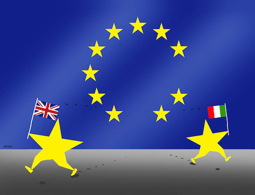Cartoon: italbeh (medium) by Lubomir Kotrha tagged eu,euro,italy,lira,europe,world,elections,conti