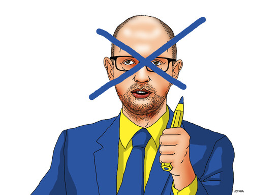 Cartoon: jacenuk (medium) by Lubomir Kotrha tagged arseniy,yatsenyuk,ukraina,demisia,kyev,europa