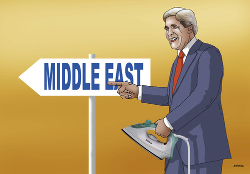 Cartoon: john kerry01 (medium) by Lubomir Kotrha tagged usa,john,kerry,middle,east,war,peace