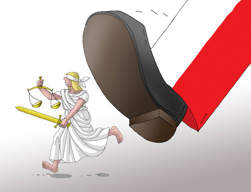 Cartoon: justpol (medium) by Lubomir Kotrha tagged poland,justice,democracy,dictator,freedom,peace,war,eu,world