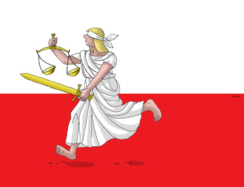 Cartoon: justutek (medium) by Lubomir Kotrha tagged poland,justice,democracy,dictator,freedom,peace,war,eu,world