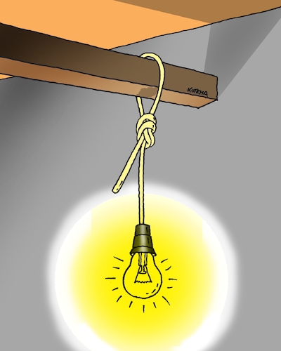 Cartoon: kabel-far (medium) by Lubomir Kotrha tagged electricity,power,electricity,power