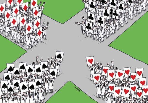 Cartoon: kartari (medium) by Lubomir Kotrha tagged protests,police,eu,world,imigrants