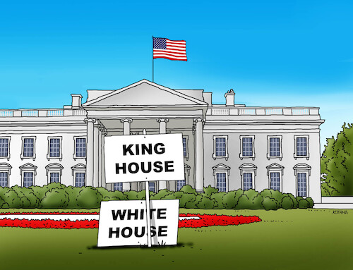 Cartoon: kinghouse (medium) by Lubomir Kotrha tagged white,house,usa,donald,trump,king,white,house,usa,donald,trump,king