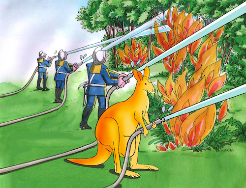 Cartoon: klohasic (medium) by Lubomir Kotrha tagged australia,fires